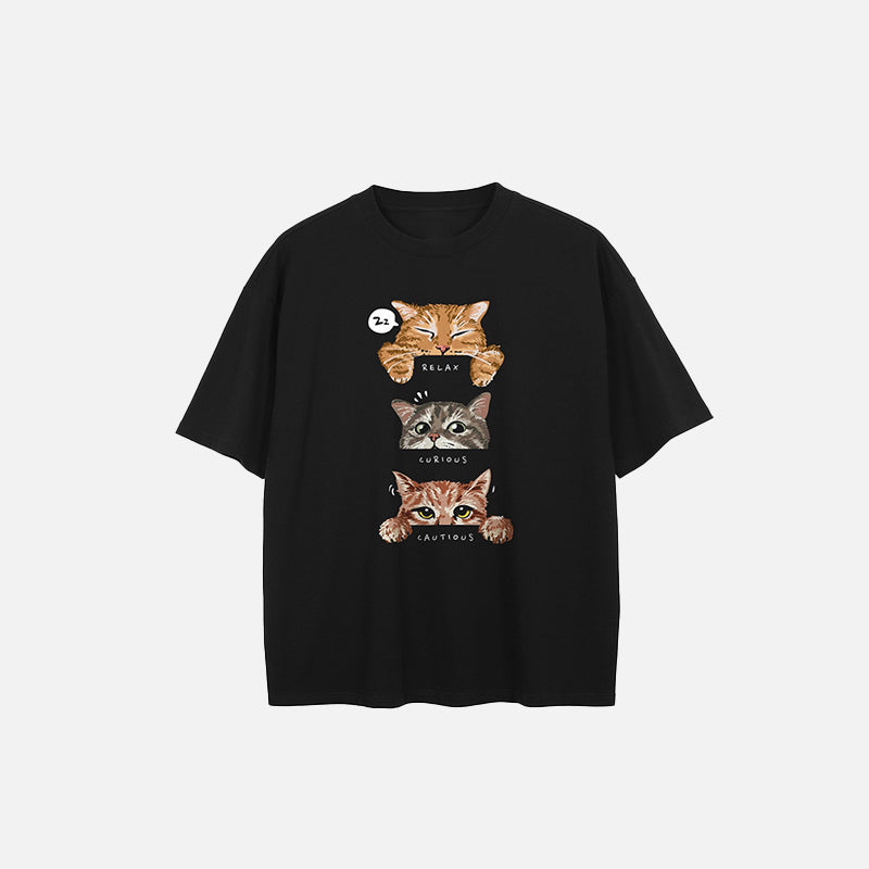 Moody Feline Artwork Print T-Shirt