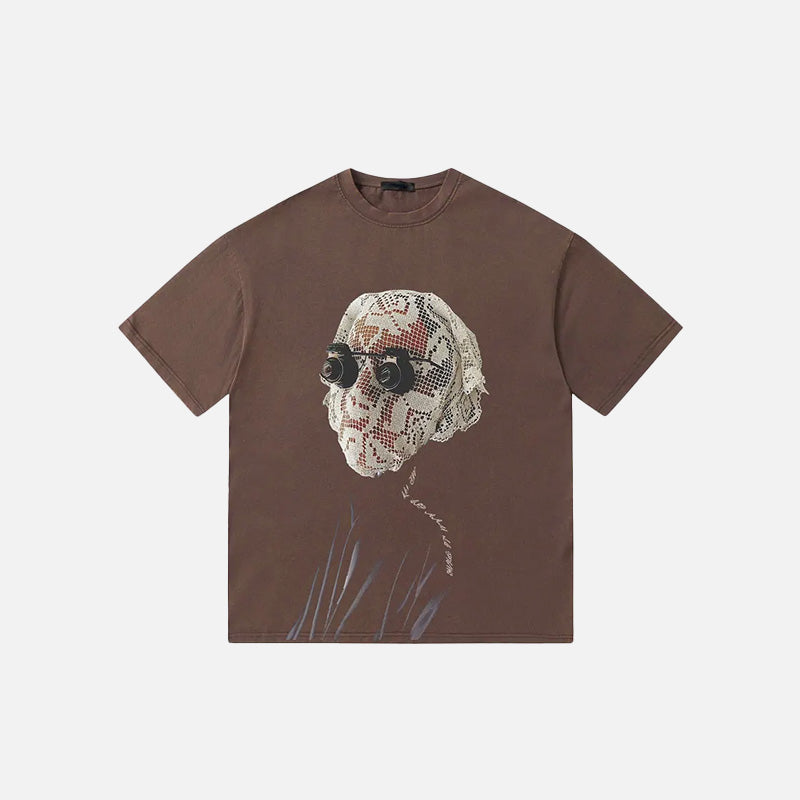 Vintage Dantel Detaylı Tişört, önden görünüm — Navra Wear