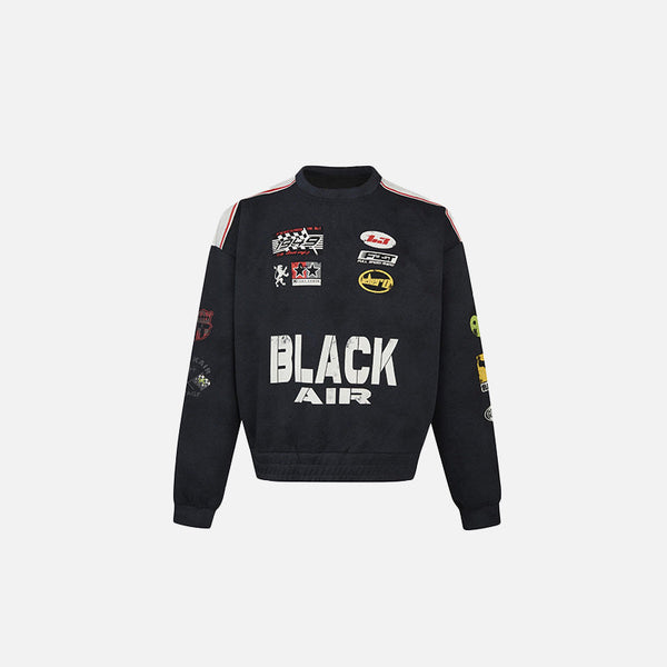 Baskılı Basic Sweatshirt, önden görünüm — Navra Wear