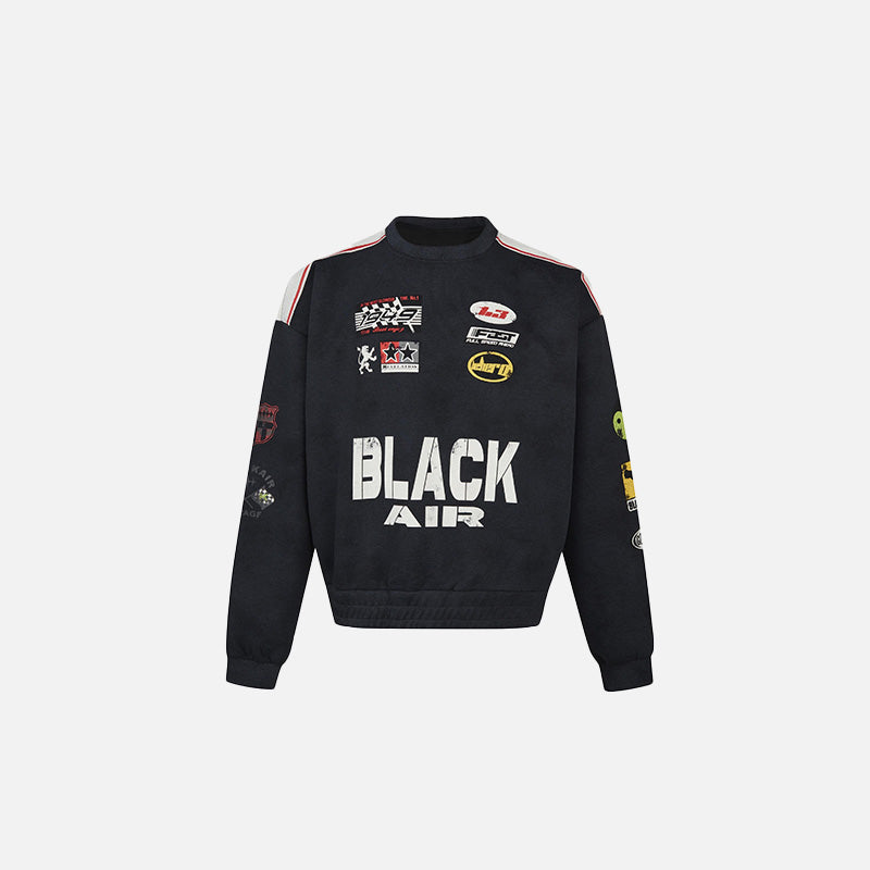 Baskılı Basic Sweatshirt, önden görünüm — Navra Wear