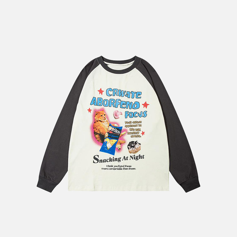 Kitten Print Cozy Sweatshirt