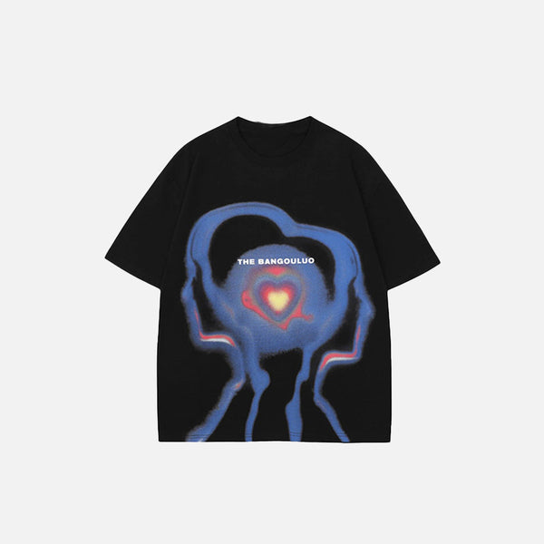 Kalp Baskılı Tişört, önden görünüm — Navra Wear