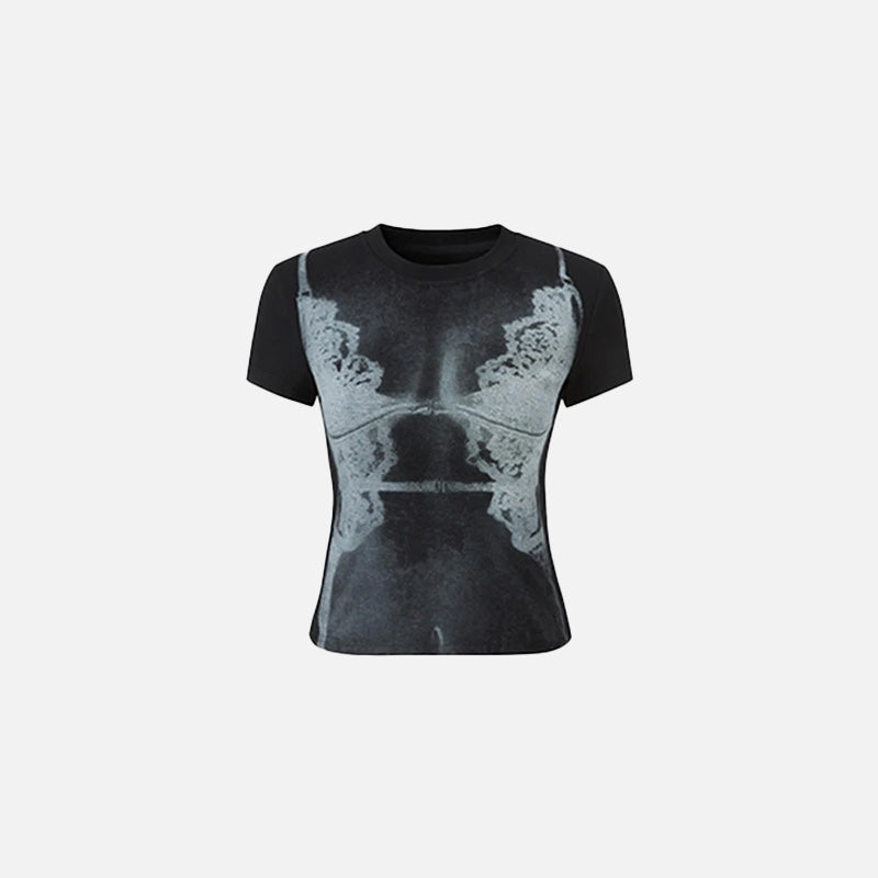 Kadın Y2K Crop Tişört, önden görünüm — Navra Wear