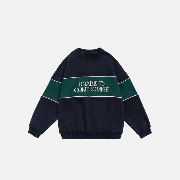 Patchwork Oversize Sweatshirt, önden görünüm — Navra Wear