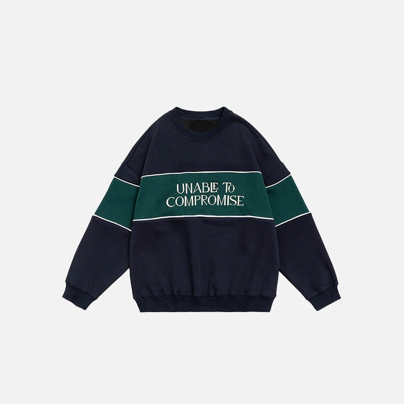 Patchwork Oversize Sweatshirt, önden görünüm — Navra Wear