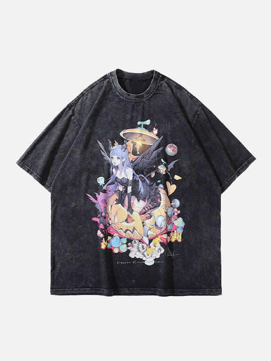 Manga-Art Girl Halloween Visual T-Shirt