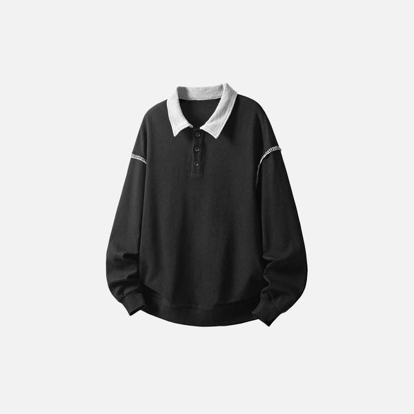 Multi-Way Polo Layer Sweatshirt