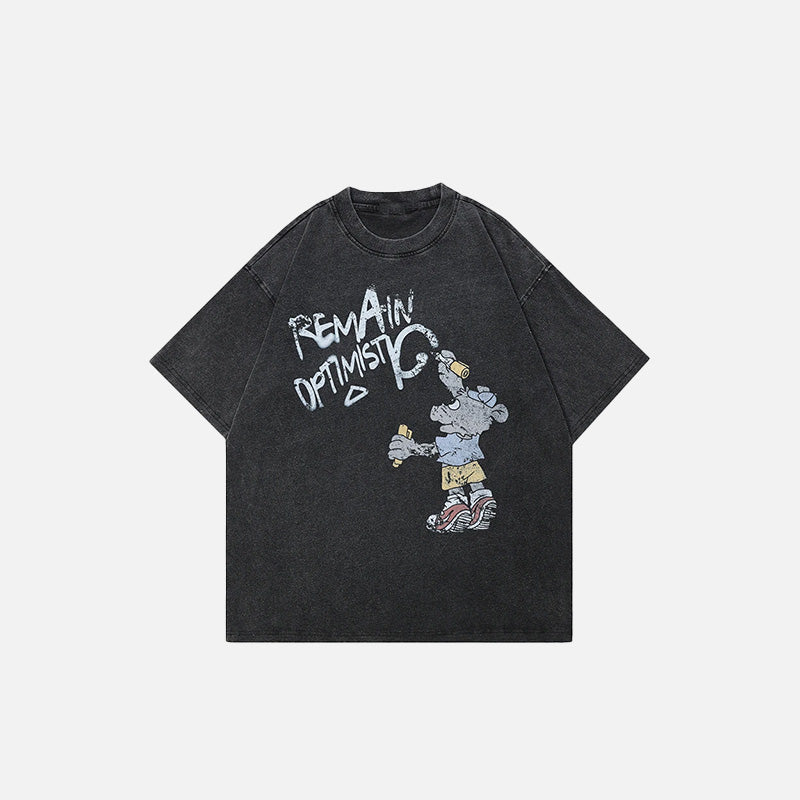Grafiti Baskılı Tişört, önden görünüm — Navra Wear