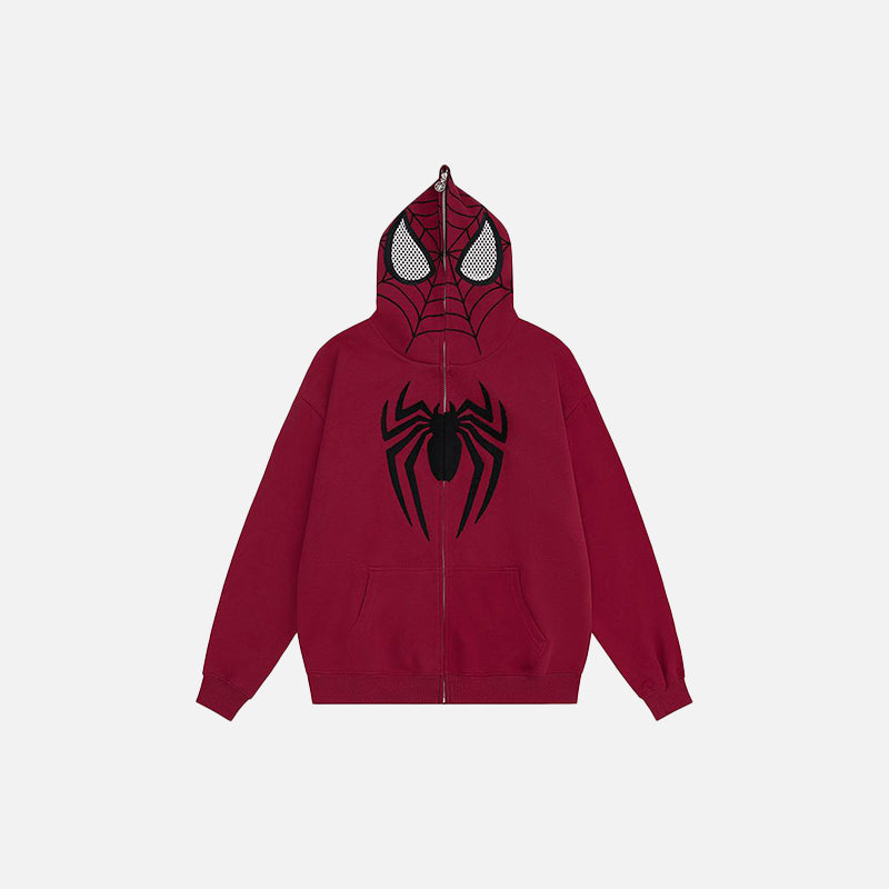 2000s Zip-Up Spider Mask Sweatshirt