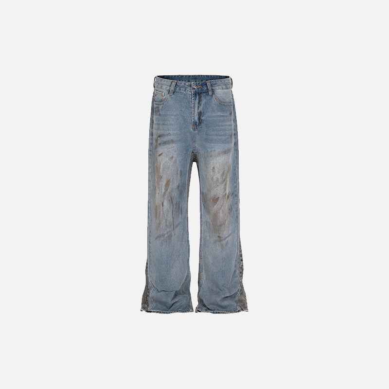 Vintage Punk Rock Baskılı Pantolon, önden görünüm — Navra Wear
