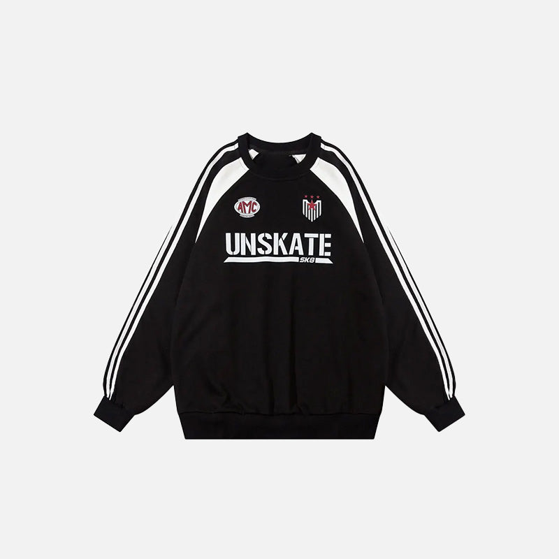 Y2K Yıkanmış Baskılı Oversize Sweatshirt, önden görünüm — Navra Wear