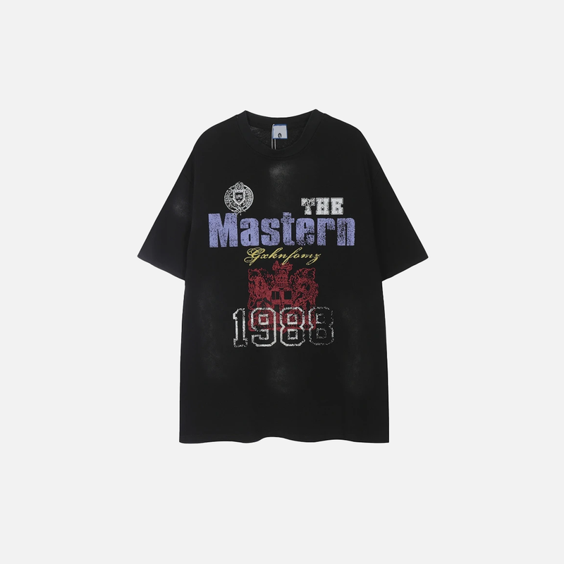 Urban-Edge Turn-Of-Era Boxy-Fit Hip Hop Letter T-Shirt