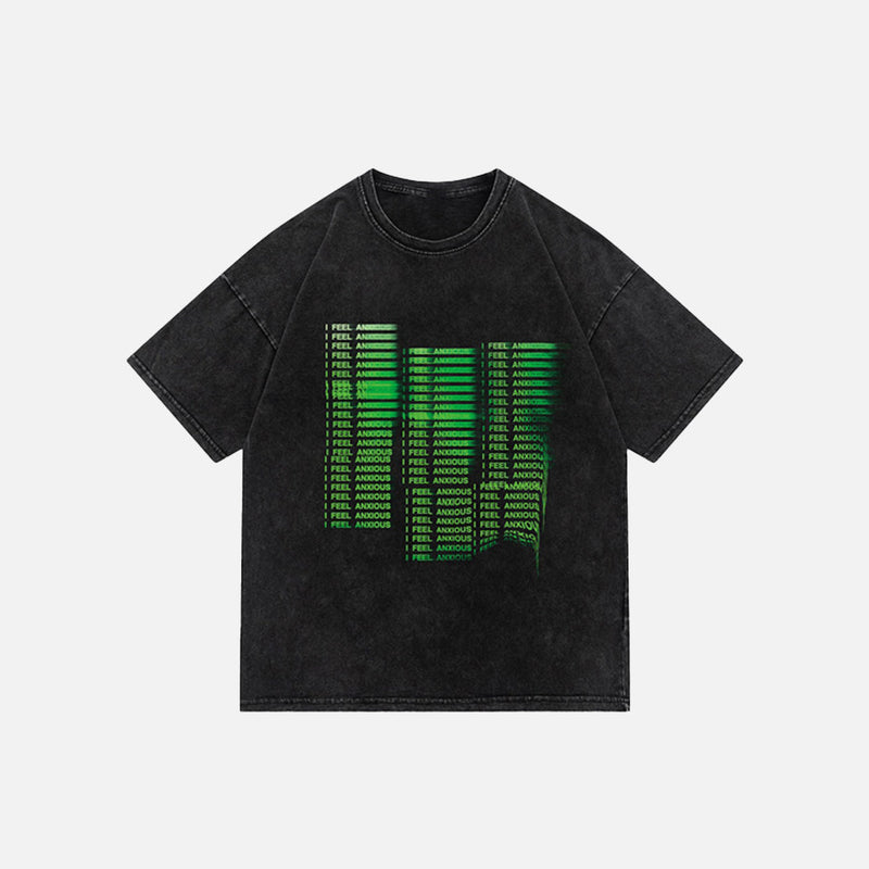 "I Feel Anxious" Distress-Washed T-Shirt
