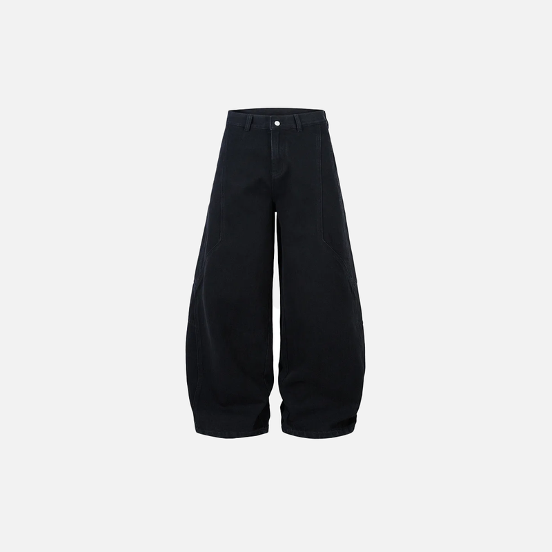 Faded Black Scimitar High Street Bell Leg Denim