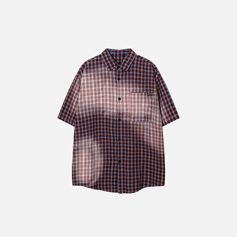 Oversize Ekose Gömlek, önden görünüm — Navra Wear
