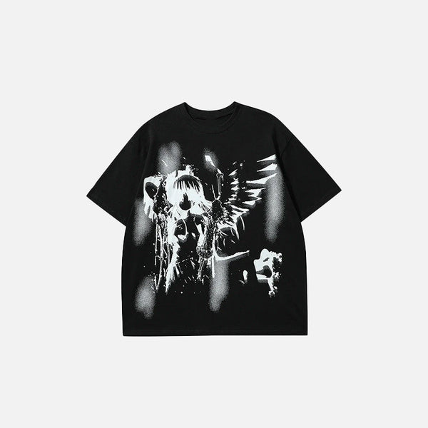 Y2K Gotik Baskılı Tişört, önden görünüm — Navra Wear
