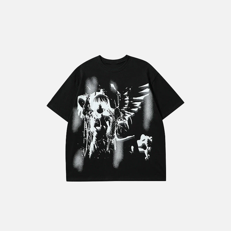 Y2K Gotik Baskılı Tişört, önden görünüm — Navra Wear