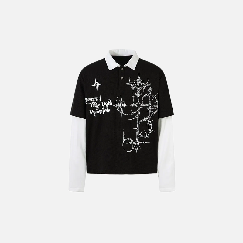 Print Print Fake Two Layered Long Sleeve T-Shirt