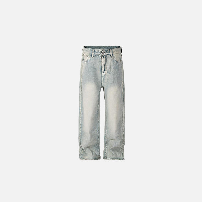 Yıkanmış Düz Kesim Jean Pantolon, önden görünüm — Navra Wear