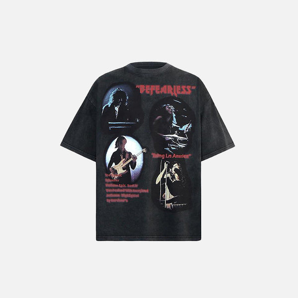 Punk Rock Baskılı Tişört, önden görünüm — Navra Wear