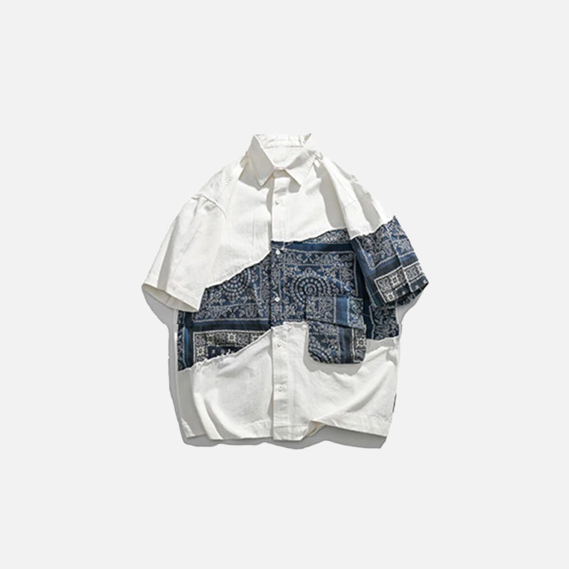 Patchwork Gömlek, önden görünüm — Navra Wear