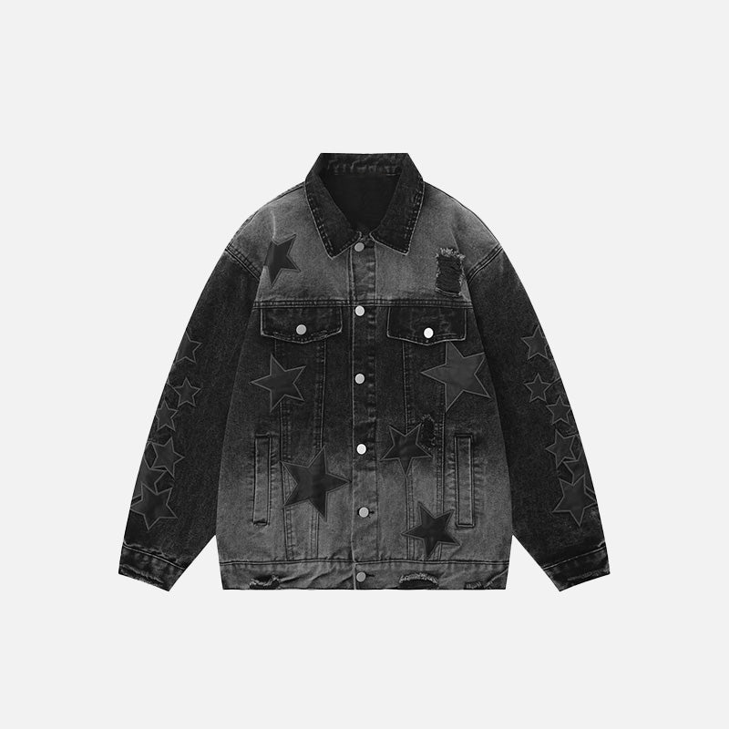 2000s Star Embroidered Denim Jacket