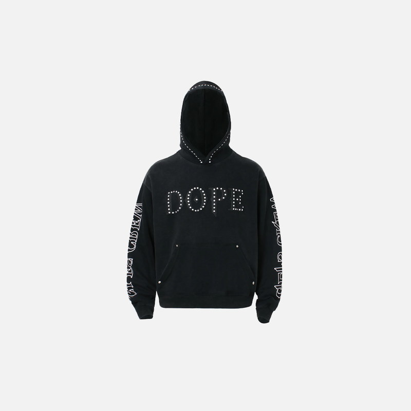 2000s Dark Rivet Printed Casual Sweatshirt