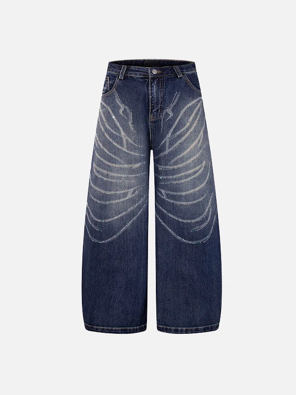 Urban Heritage Drill Printed Bell Leg Denim