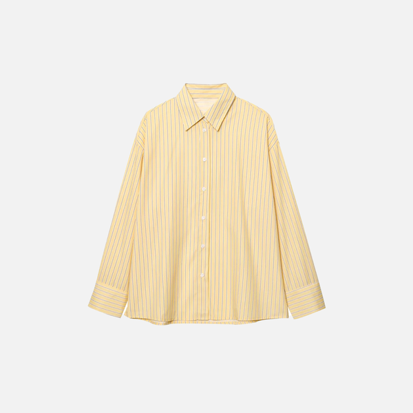 Classic Button-Front Stripe Woven Top