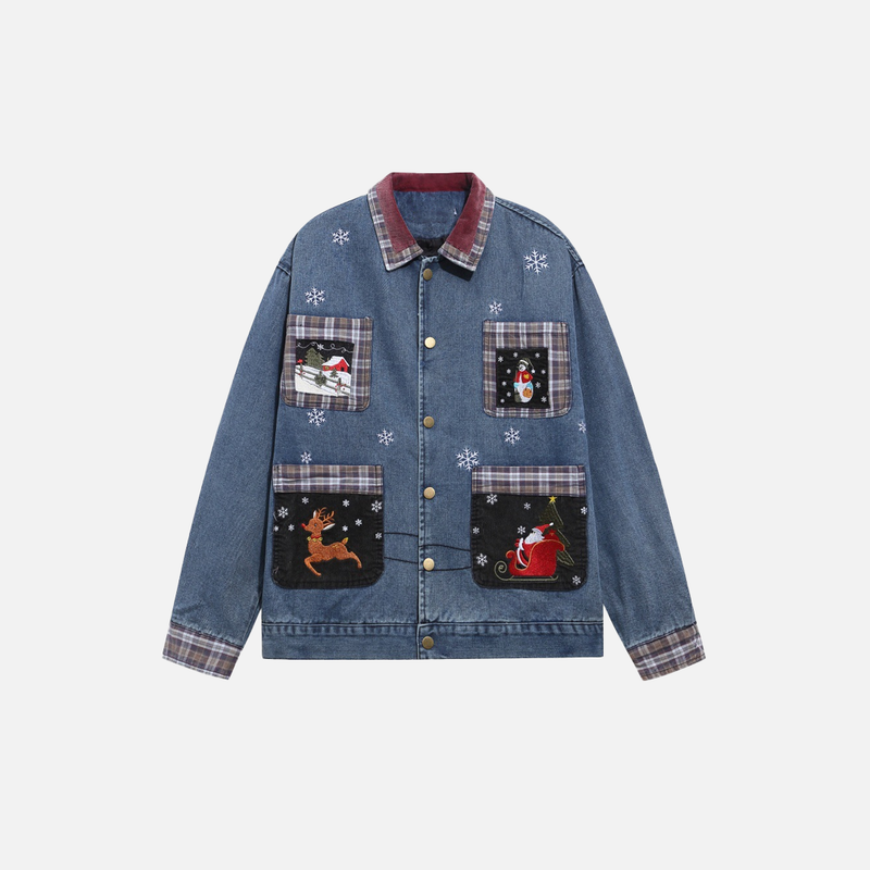 Embroidered Rebel Cartoon Denim Jacket