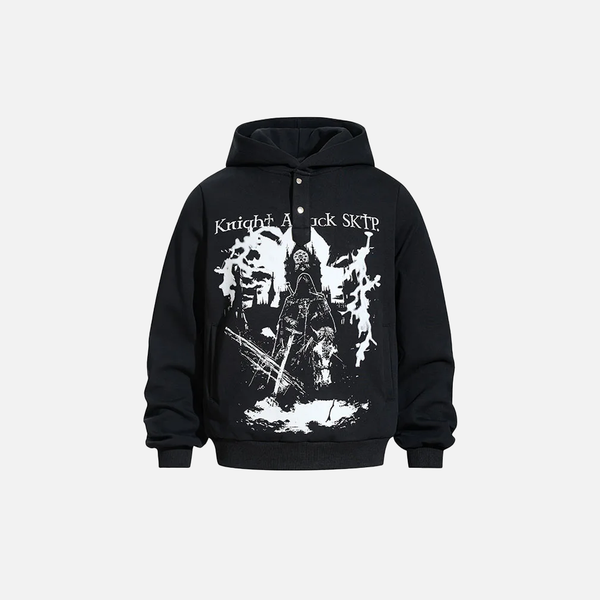 Dark Print Durable Boxy Hood