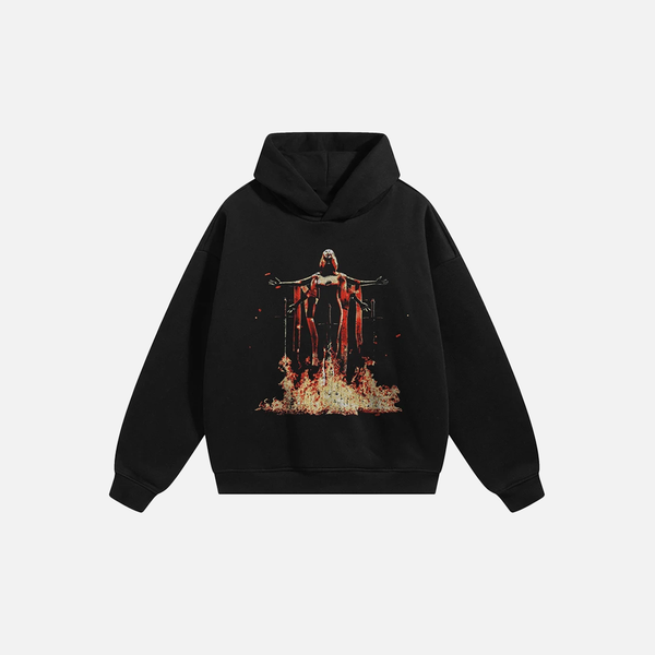 Classic Aesthetic Flaming Graphic Sweatshirt