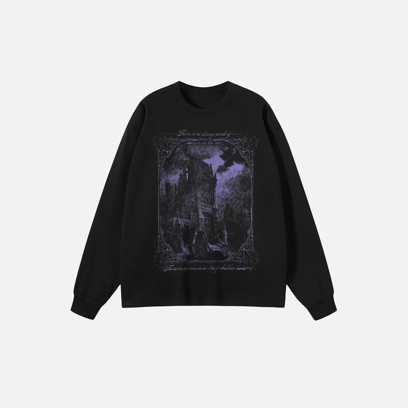 Scary Castle Visual Long Sleeve T-Shirt