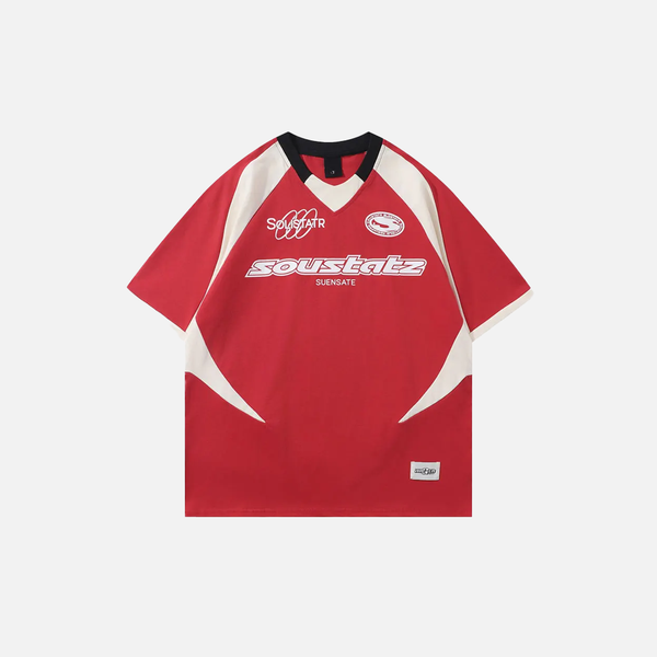 Air-Light Designed Print Checkered-Flag Performance Cotton T-Shirt