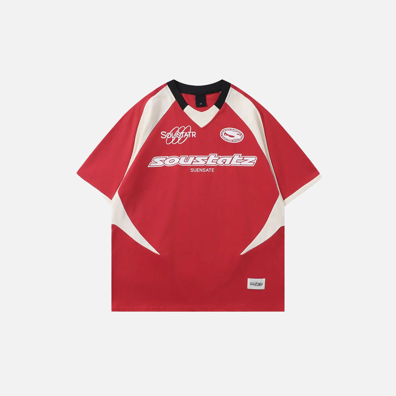 Air-Light Designed Print Checkered-Flag Performance Cotton T-Shirt