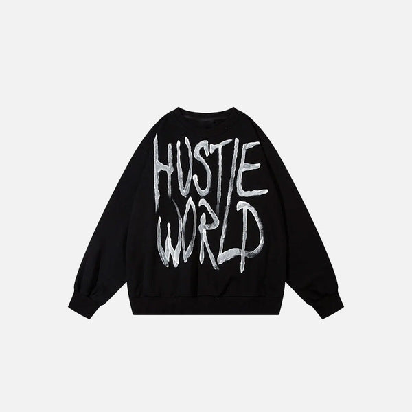 Baskılı Basic Sweatshirt, önden görünüm — Navra Wear