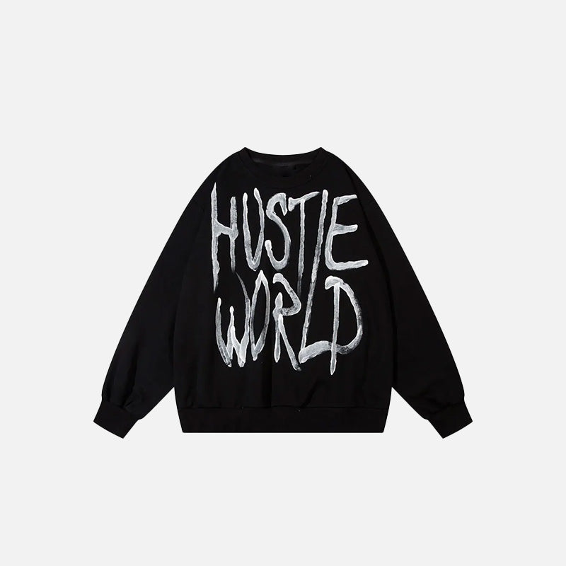 Baskılı Basic Sweatshirt, önden görünüm — Navra Wear