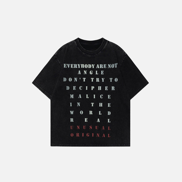 Stars-Spangled Style Contrast Letter Print T-Shirt