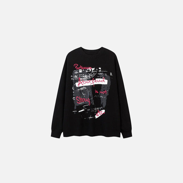 Soyut Baskılı Sweatshirt, önden görünüm — Navra Wear
