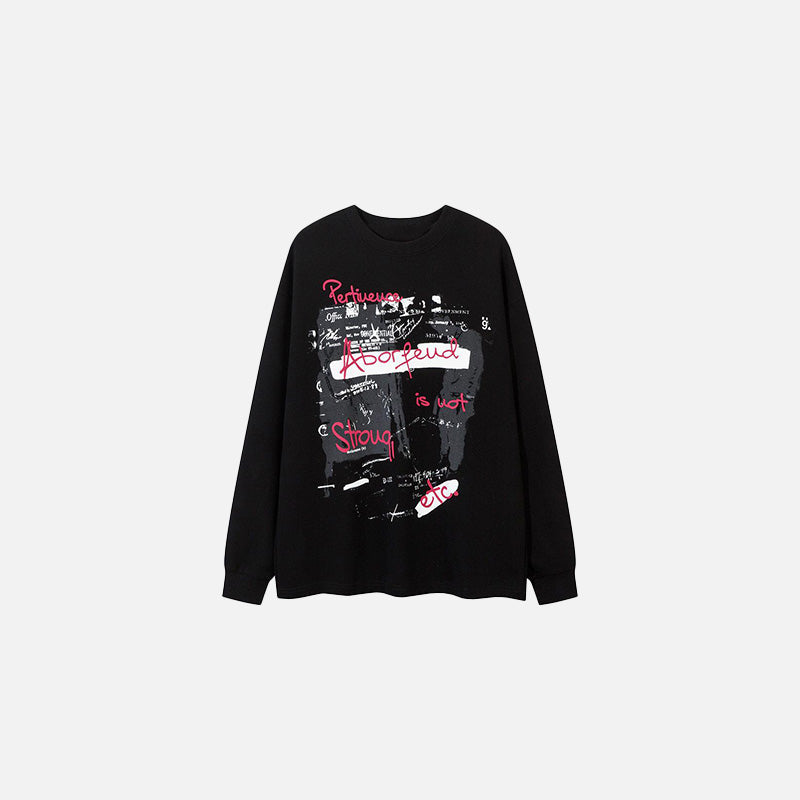 Soyut Baskılı Sweatshirt, önden görünüm — Navra Wear