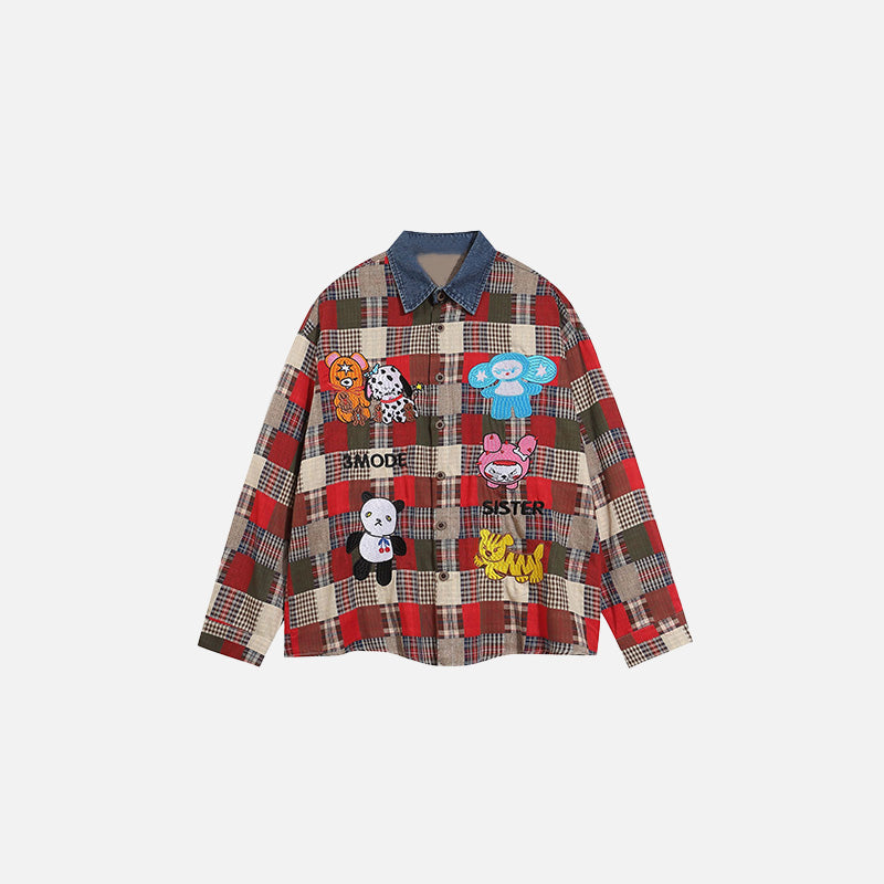 Patchwork Gömlek, önden görünüm — Navra Wear