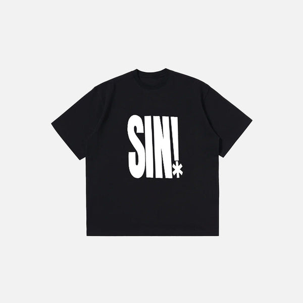 Kadın Vintage Harf Baskılı Tişört, önden görünüm — Navra Wear