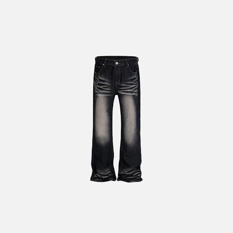 Vintage Yıkanmış İspanyol Paça Jean Pantolon, önden görünüm — Navra Wear