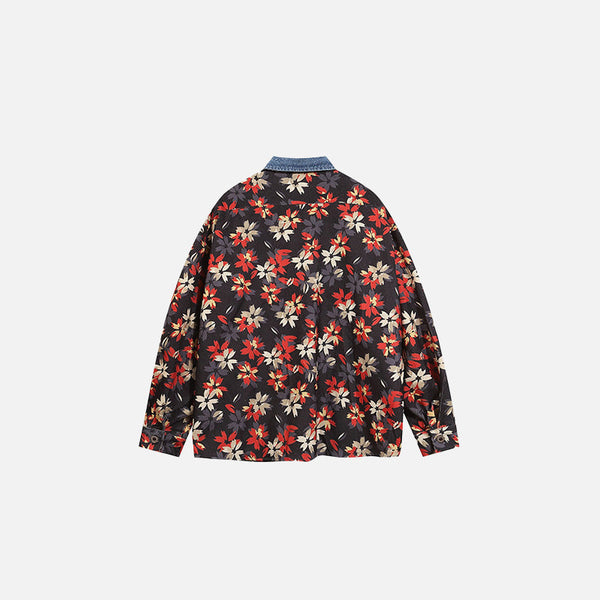Çiçek Desenli Gömlek, önden görünüm — Navra Wear