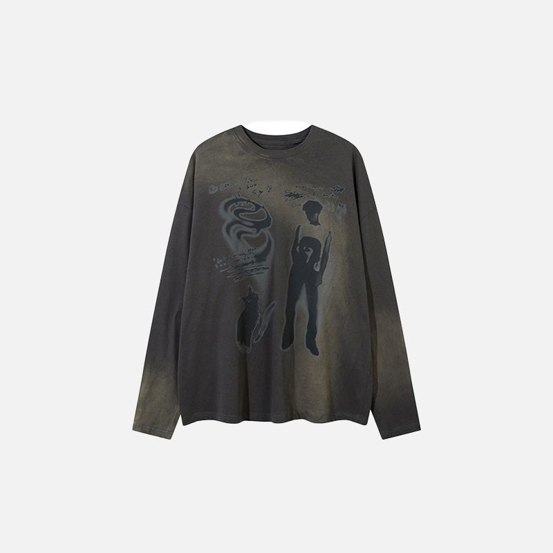 Gölge Baskılı Tişört, önden görünüm — Navra Wear