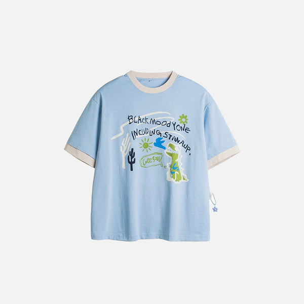 Patchwork Tişört, önden görünüm — Navra Wear