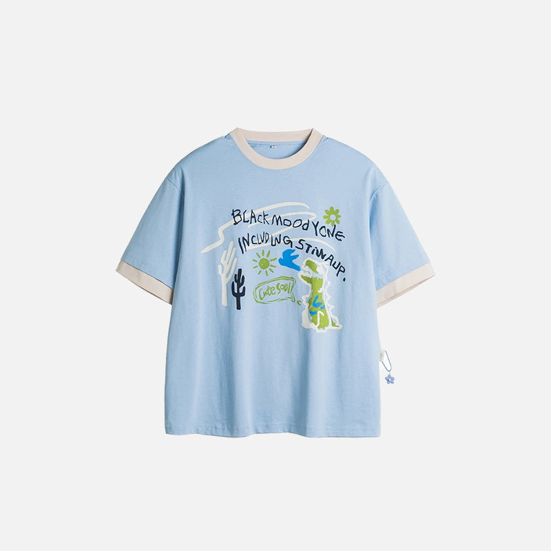 Patchwork Tişört, önden görünüm — Navra Wear