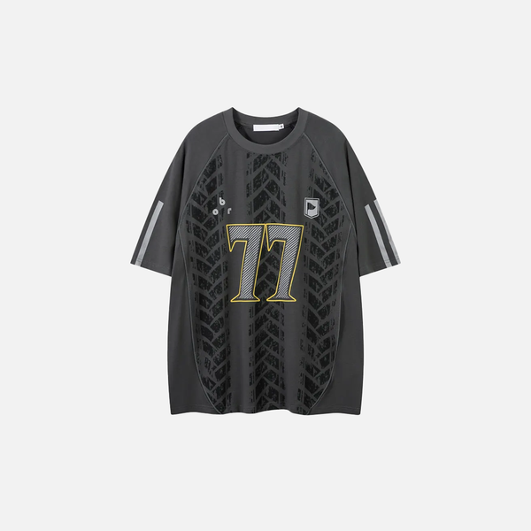 Circa-2000 Cozy Designed Quilted Checkered-Flag Performance T-Shirt