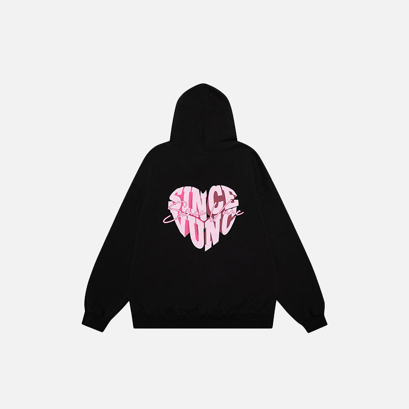 Colorblock Heart Letter Sweatshirt