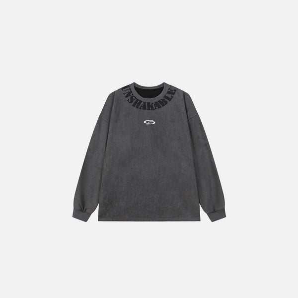 Baskılı Basic Sweatshirt, önden görünüm — Navra Wear